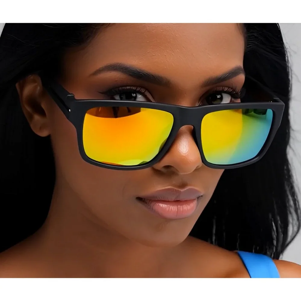 Black Frame Sunglasses Women Polarized Mirrored Lens Fashion Sun Glasses Driving